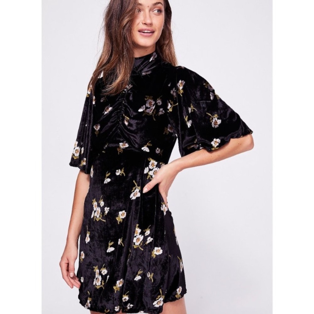 NWT Free People Be My Baby Mini Velvet Dress